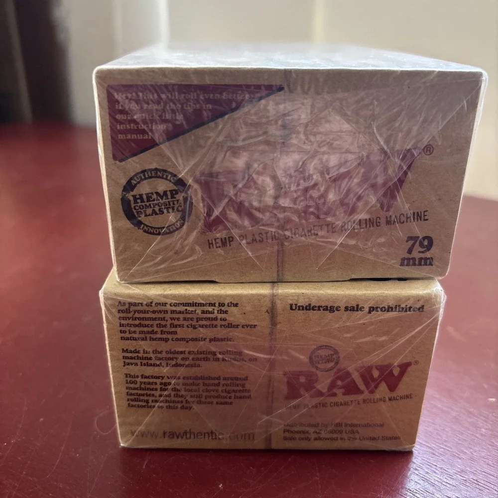 Raw Hemp Cigarette Joint Machine 79mm 1 1/4 Rolling Papers 2Full Boxs 24 Rollers